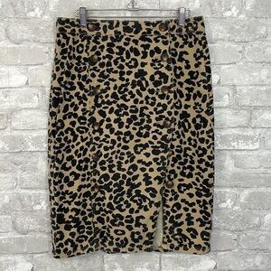 Mustard Seed Animal Print Open Slit Skirt